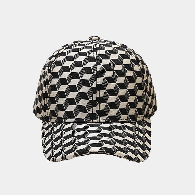 Spring And Autumn New Amazon Hot Three-Dimensional Plaid Pattern Baseball Cap Women's Tide Outdoor Sunscreen Visor Hat Men's Hat Specification drawing
