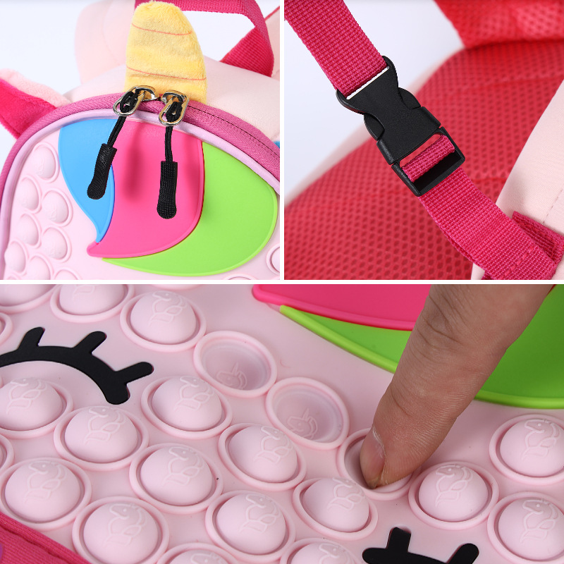 Children's Backpack Kindergarten Silicone Bubble Backpack 2-6 Years Old Cartoon Cute Animal Backpack Application Scenario