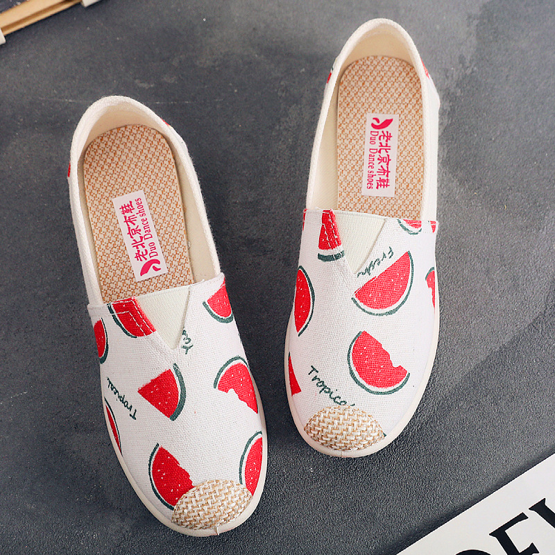 Spring new old Beijing cloth shoes women soft sole lazy shoes canvas foreign trade shoes comfortable fisherman shoes Korean version of everything Application Scenario