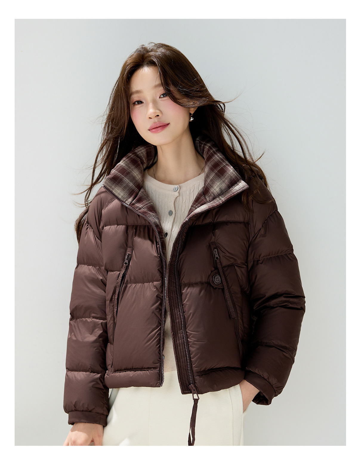 Casual hooded short 90mm white duck down jacket for women, thick, warm, loose, versatile, fashionable and stylish coat for winter pic 29
