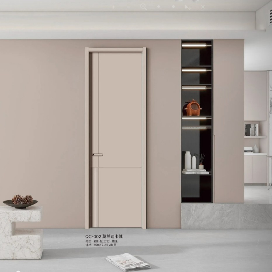 Solid wood doors, composite doors, carbon crystal doors, apartment, office building, home decoration, room doors, plain indoor ecological paint-free manufacturers