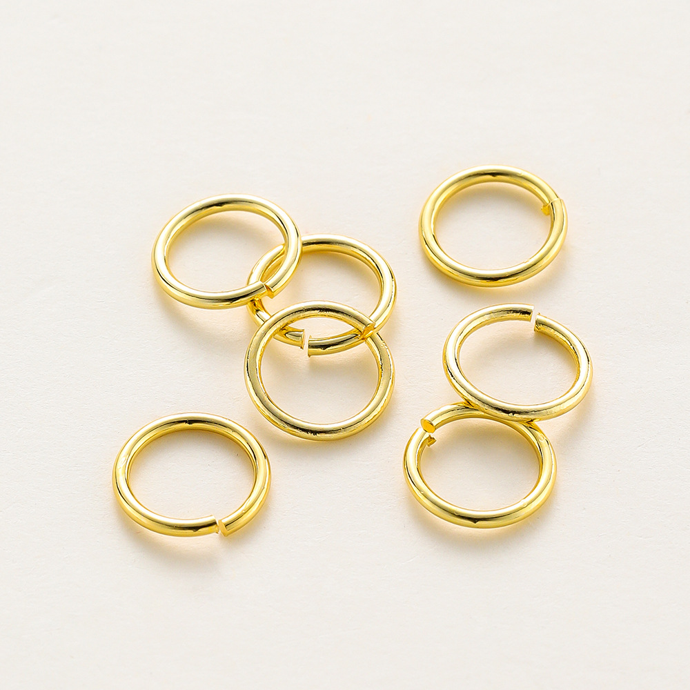 14K18k Copper Electroplating Color Preserving Real Gold Single Loop Open Loop Diy First Accessories Closed Flat Loop Connecting Ring full figure
