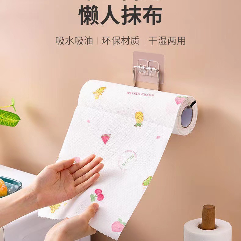Lazy person's cleaning cloth, oil-absorbing and water-absorbing disposable dish towel, household extra thick dry and wet dual-purpose kitchen paper towel, super large roll details Picture