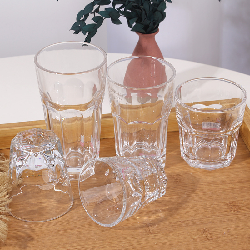 前力餐杯 多规格加厚透明玻璃水杯 果汁杯气泡水杯日常家用早餐杯详情图2