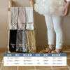 New children's leggings, spring and autumn outerwear, girls' bowknot pantyhose, wheat ear pearl Chinese knot knitted, versatile, girls' baby nine-inch pants, one-piece consignment Application Scenario