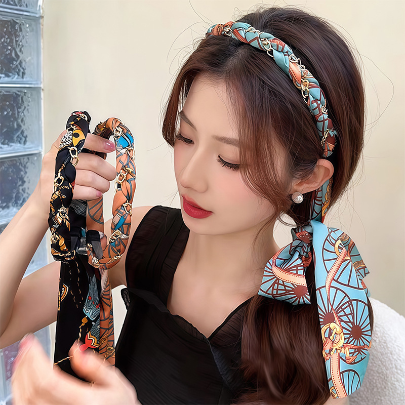 طقم شعر مجسم شعرة ذات شعر عالي مزود بوشاح شعر مربوط، غطاء شعر أحمر بشعر أحمر details Picture