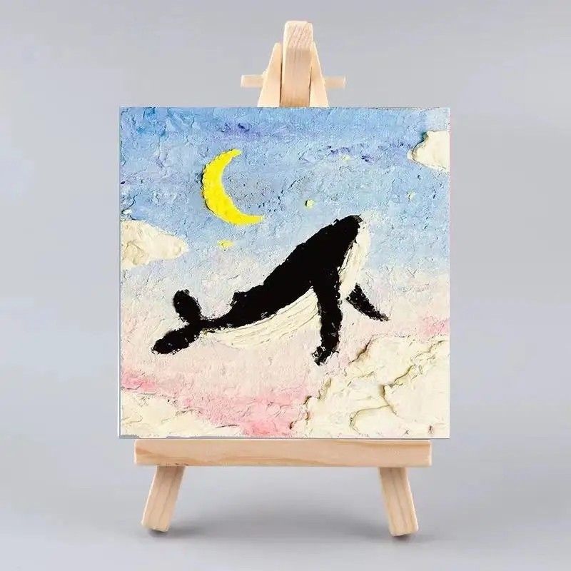 Mini oil painting frame easel set, blank acrylic canvas frame, children's hand-drawn doodling practice paint oil painting board pic 9
