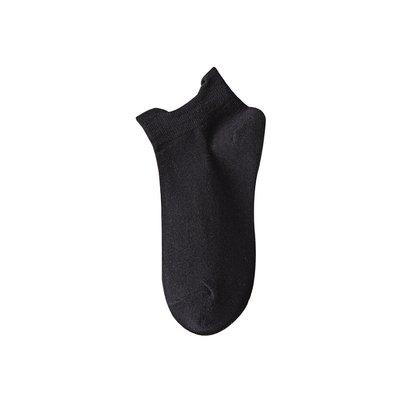 Men's spring and summer sweat-absorbing, breathable, ankle-protecting, ear-lifting, solid-color cotton socks, invisible socks, thin Zhuji socks, short socks Item Picture