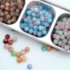 Two-color candy, resin, round beads, loose beads, straight holes, diy material, beaded beads, bracelet accessories Specification image