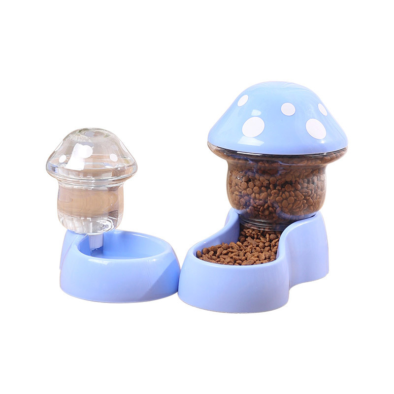 Love Youhui new creative mushroom dog food bowl cat feeder automatic drinking water feeding no wet mouth pet supplies Item Picture