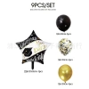 Cross-border aluminum film balloon 9-ball five-pointed star black gold package, school graduation ceremony, college entrance banquet, party decoration and arrangement details Picture