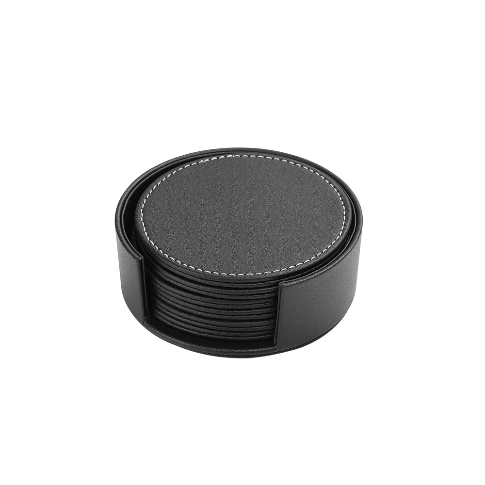 Business Leather Coaster Leather Placemat Bowl Mat Tray Mat Thermal Insulation Mat Creative European Office Supplies Wholesale Item Picture