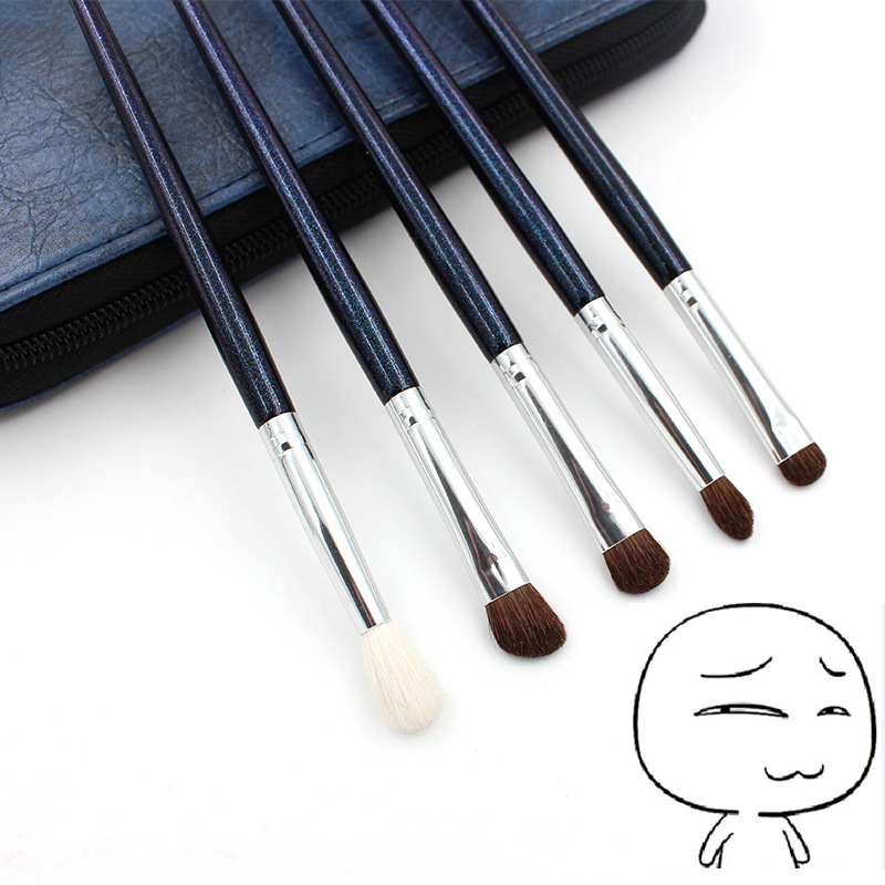 starry blue pony hair eye brush set eyeshadow eye socket nose profile highlight smudgy smoke brush