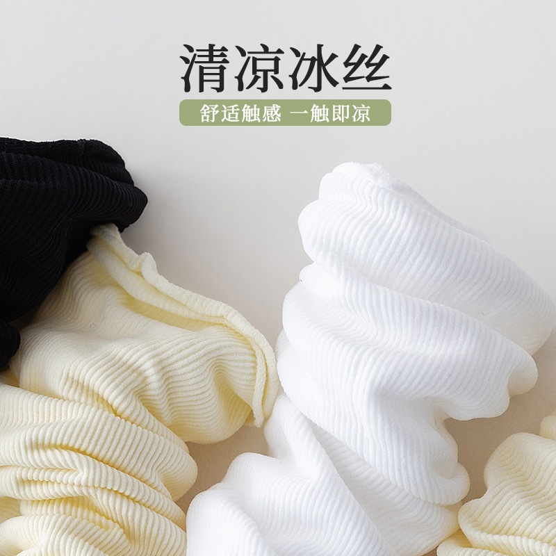 Sock stall, one-piece delivery service. Black fungus edge socks, women's ice socks, spring and summer thin pile socks, summer mid-calf ice silk velvet white socks, one-piece delivery service Specification image