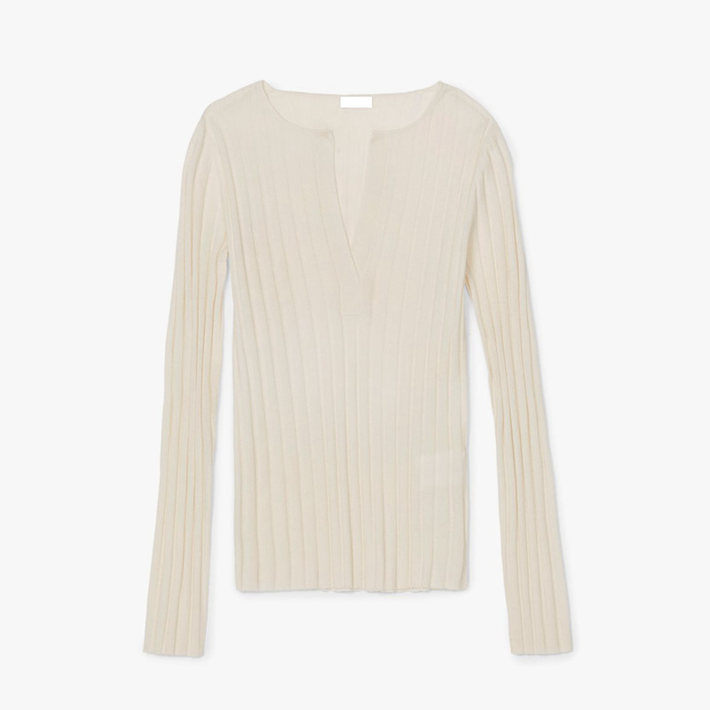 【 In Stock 】2022 Autumn and winter Silk cashmere semi-open-neck base top, slim-fit sweater, women's knitted sweater Item Picture