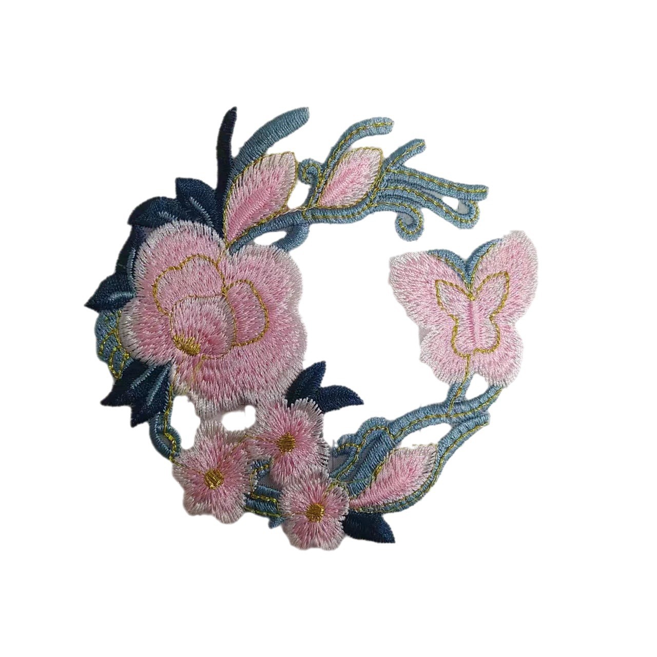 Gallo Wholesale Flat Embroider White Net Happy Character Dragon Phoenix Powder Iris Accessories Semi-Finished Clothing Hat Bag Decoration 6 Specification drawing