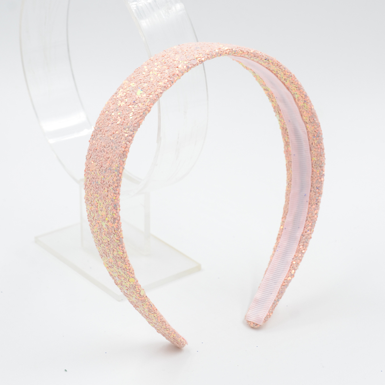 Qiwei Accessories' exclusive cross-border new fresh multi-color women's hair band, high top wide edge Glitter glitter headband, 4cm hair accessory Application Scenario