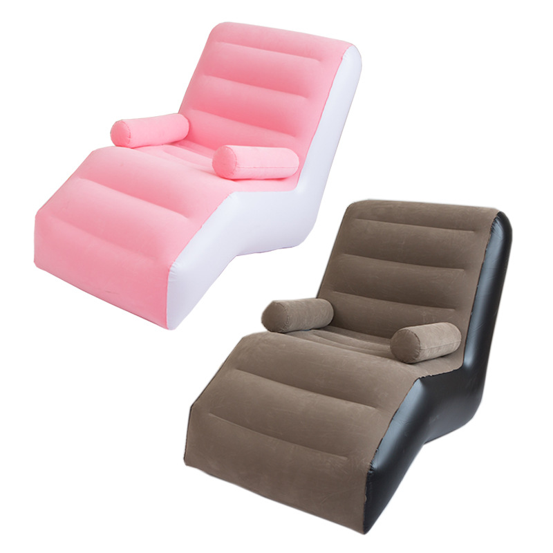 New inflatable lazy sofa, outdoor flocked sofa chair, portable nap bed, creative S-shaped lounge chair, photo studio gift Item Picture