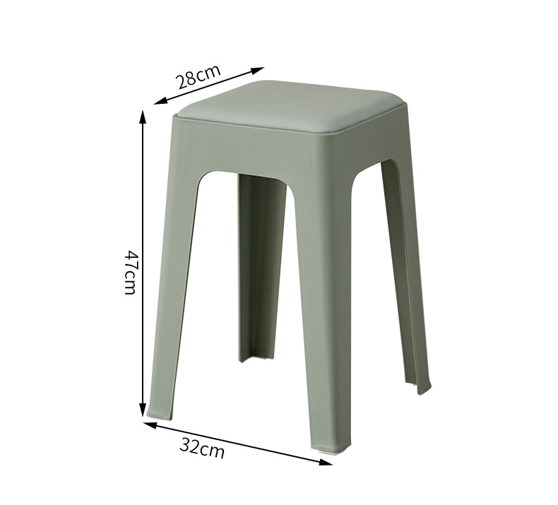 批发塑料凳子家用客厅现代简约可叠放久坐高方凳时尚北欧塑料凳详情18