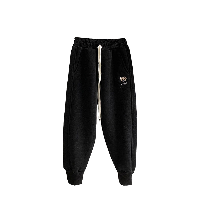 Composite Integrated Cashmere Underwear Embroidery Bear Men's And Women's Casual Pants Children's Pants Wholesale New Winter 2308 Item Picture