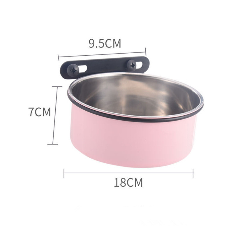 Cross-border bestseller hanging dog bowl, stainless steel double-layer pet bowl, anti-slip and anti-knock cat drinking bowl Specification image