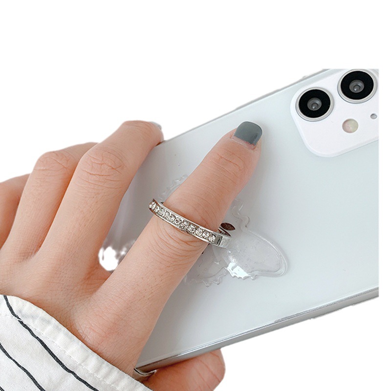 Transparent Diamond Ring Buckle Phone Holder Crystal Ring Buckle Holder Metal Ring Phone Holder Pc Acrylic Item Picture