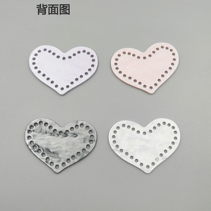 DIY饰品配件  亚克力多孔爱心挑心五角星形吊坠钥匙扣包包链挂件细节图