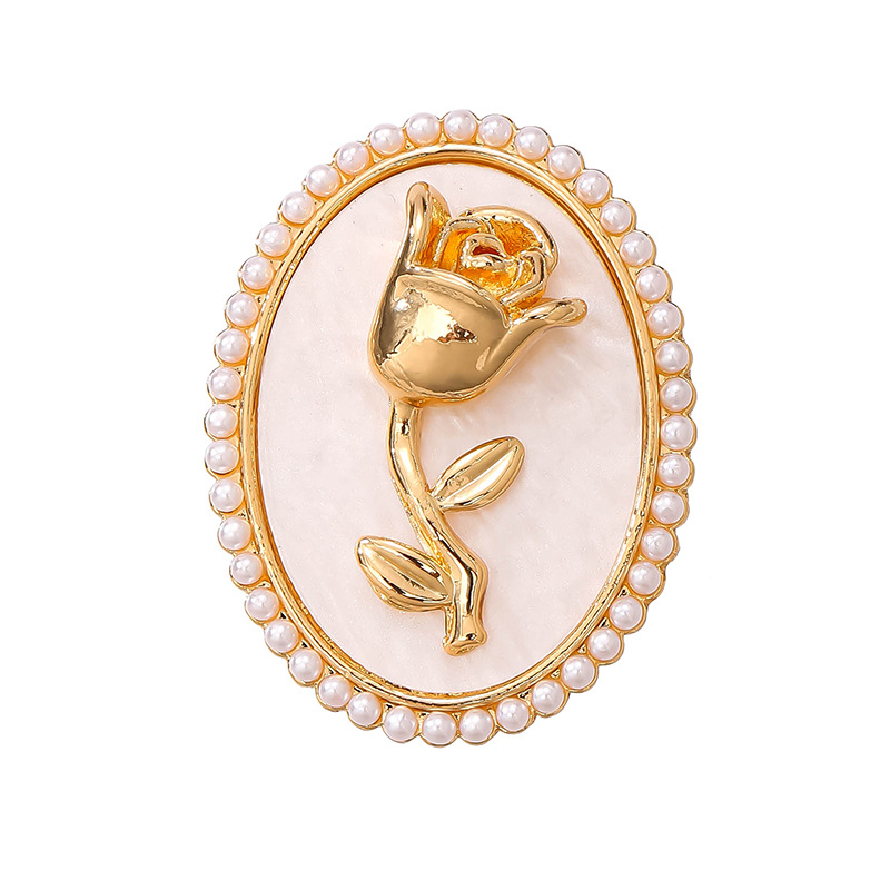 Pearl Rose Brooch Ladies Delicate Luxury Haute Couture With Corsage Suit Jacket Shirt Anti-Slip Accessories Item Picture