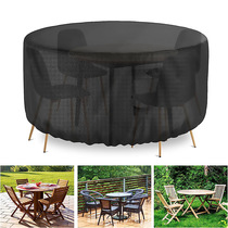 Round table cover Black waterproof cover Table and chair cover Sun protection 210d Oxford cloth outdoor round table cover Table cover