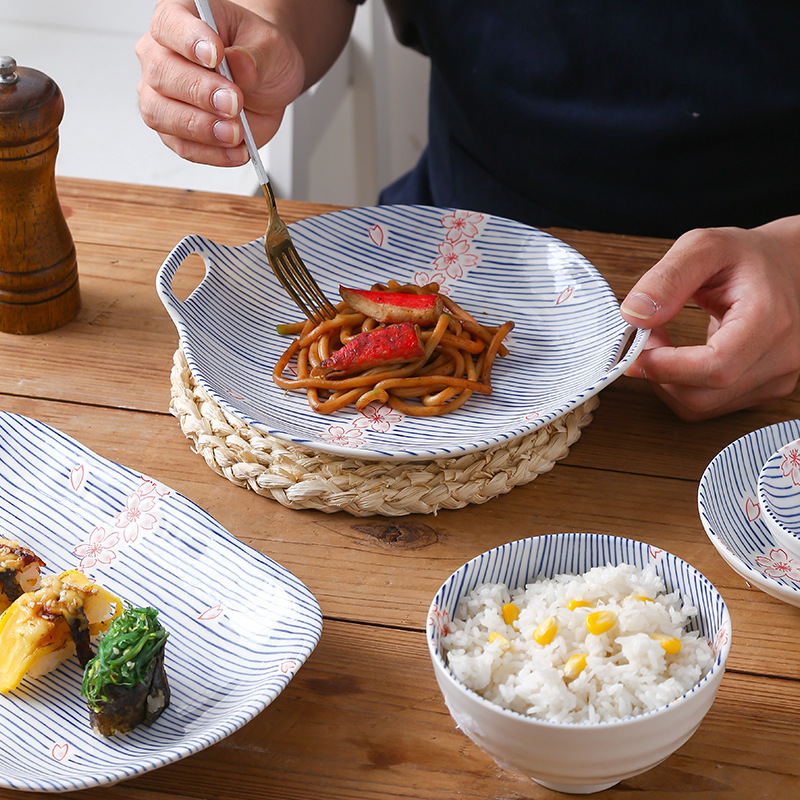 创意日式碗盘套装轻奢和风日本复古组合好看家用陶瓷碗碟乔迁送礼餐具多样式组合套餐耐用卫生易清洗详情图2