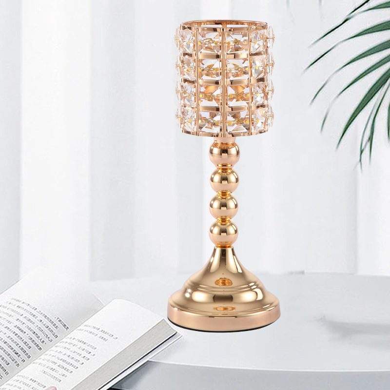 Crystal feather candle holder decoration Nordic romantic ins furniture decoration home light luxury candlelight dinner path lighting Specification drawing