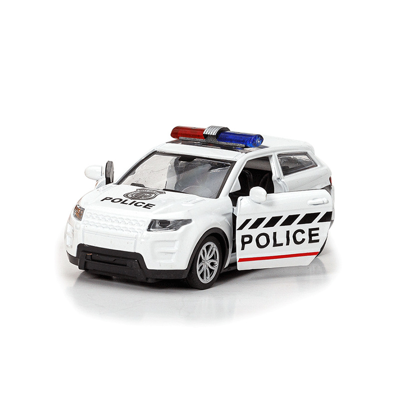 Wholesale of 1:32 alloy children's toys for cake baking, high-fidelity Lambcar mini Lotus and Land Rover police cars Application Scenario
