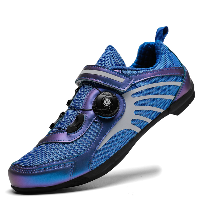 跨境山地自行车无锁网布骑行鞋夏季助力硬底休闲男女动感单车鞋