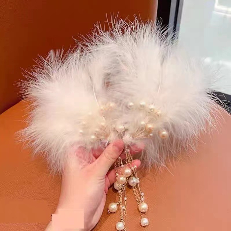 Super Fairy Feather Headdress Antique Hair Hair Clip Girls Fringe Edge Clip Children Princess Sweet Feather Headdress Application Scenario