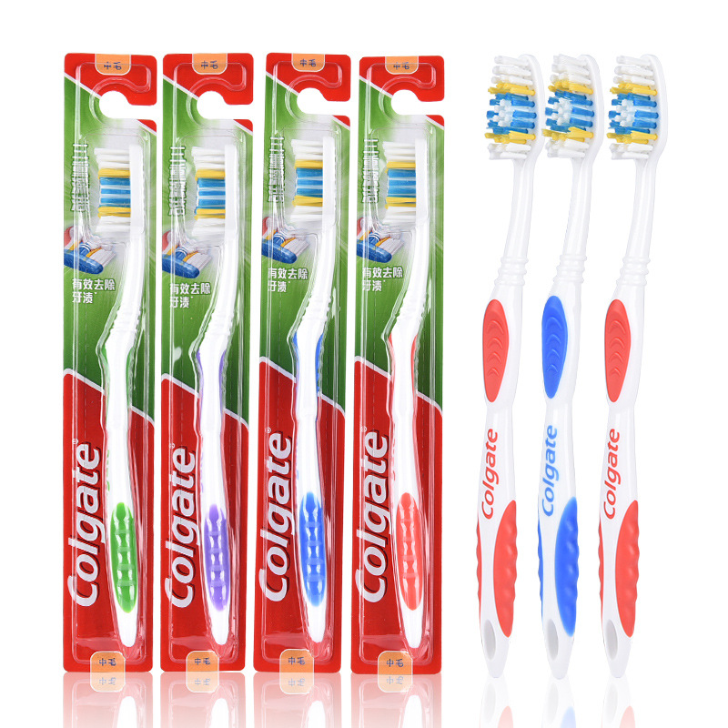 Colgate Toothbrush Cleaning Medium Bristle Toothbrush Wholesale Adult Home Pack Hard Bristle Household Full Box Cleaning Portable Authentic Products Item Picture