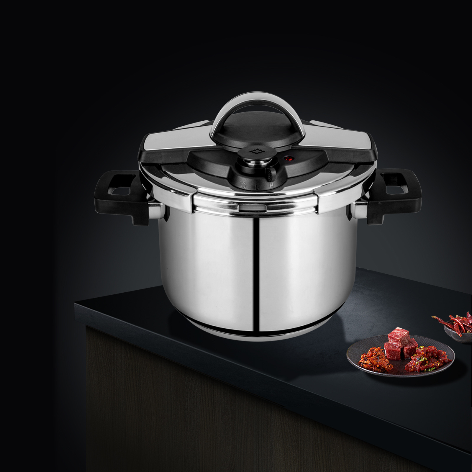 304不锈钢压力锅高压锅5人一6人防爆家用快煮锅燃气灶压力锅3-4细节图