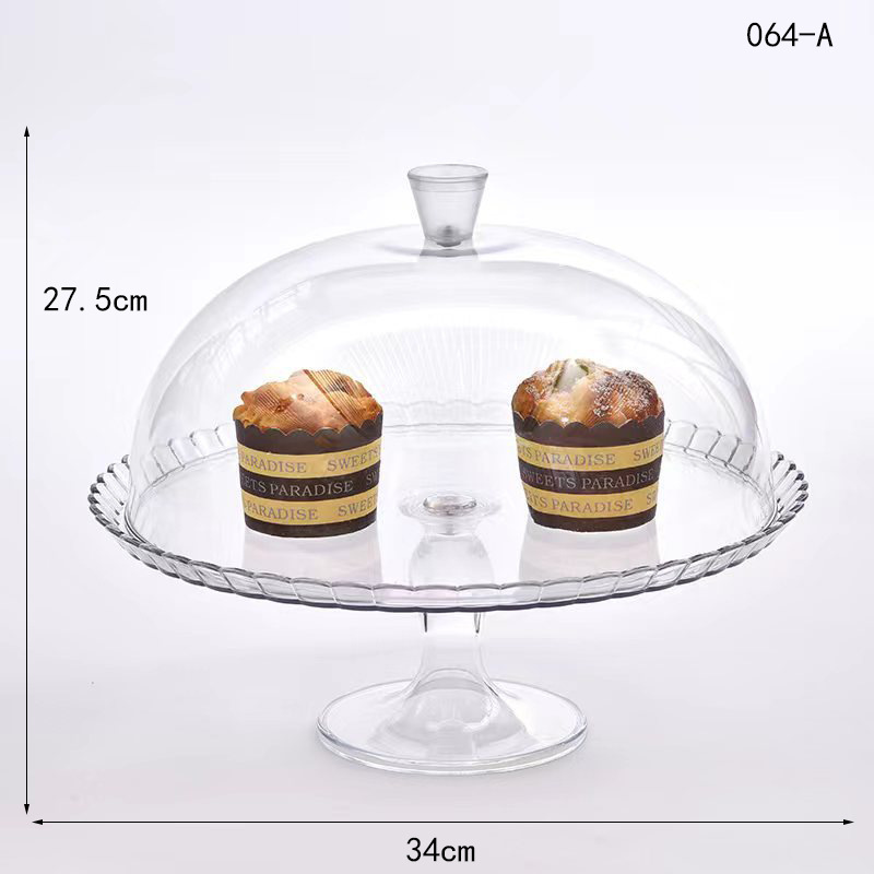 New High Bottom Bread Pan With Lid Transparent Plastic Round Food-Grade Dust Cover Bread Pan Display Cake Pan details Picture