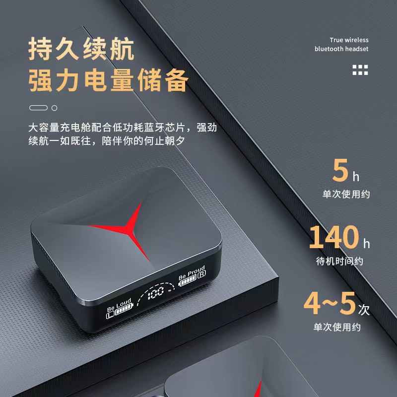 Wholesale of cross-border new sliding cover M90pro Bluetooth headphones, TWS with power bank, wireless headphones and sports headphones Item Picture