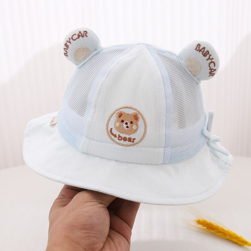 宝宝帽子夏季透气网眼渔夫帽可爱超萌防晒遮阳男童女童薄款盆帽潮详情1