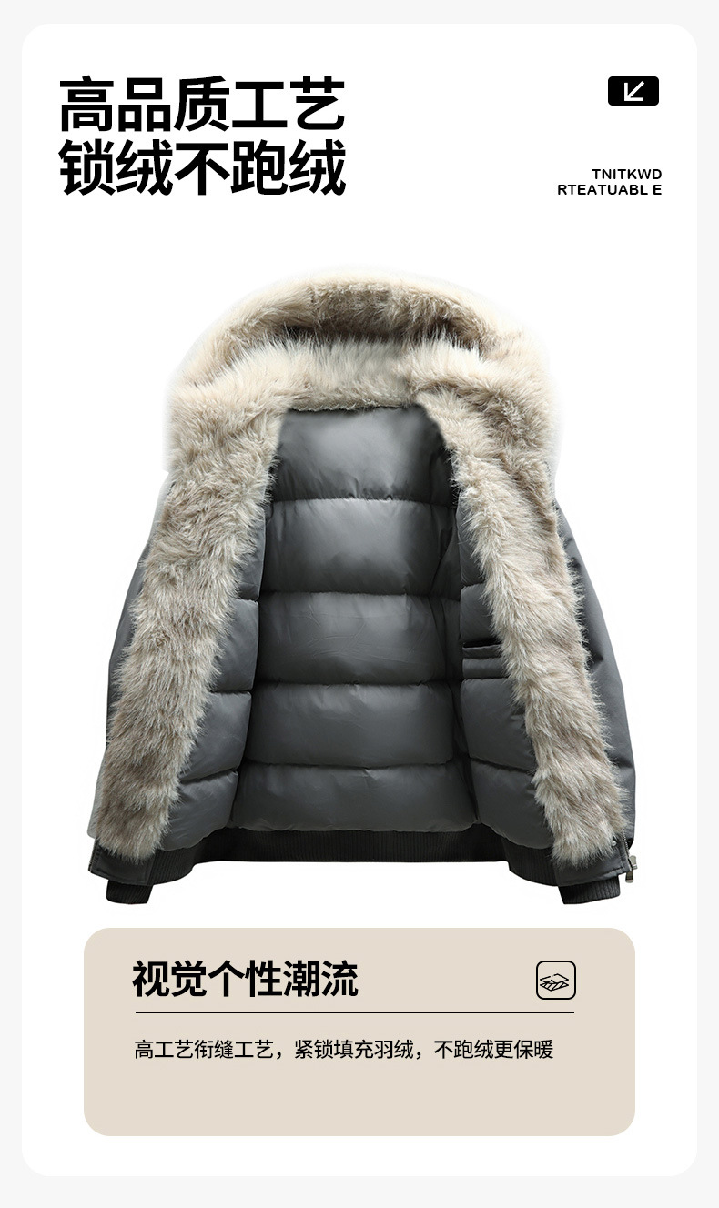 NASA American-style mountain sculpture down jacket for men, thickened, autumn and winter style, a light and casual coat for couples pic 5
