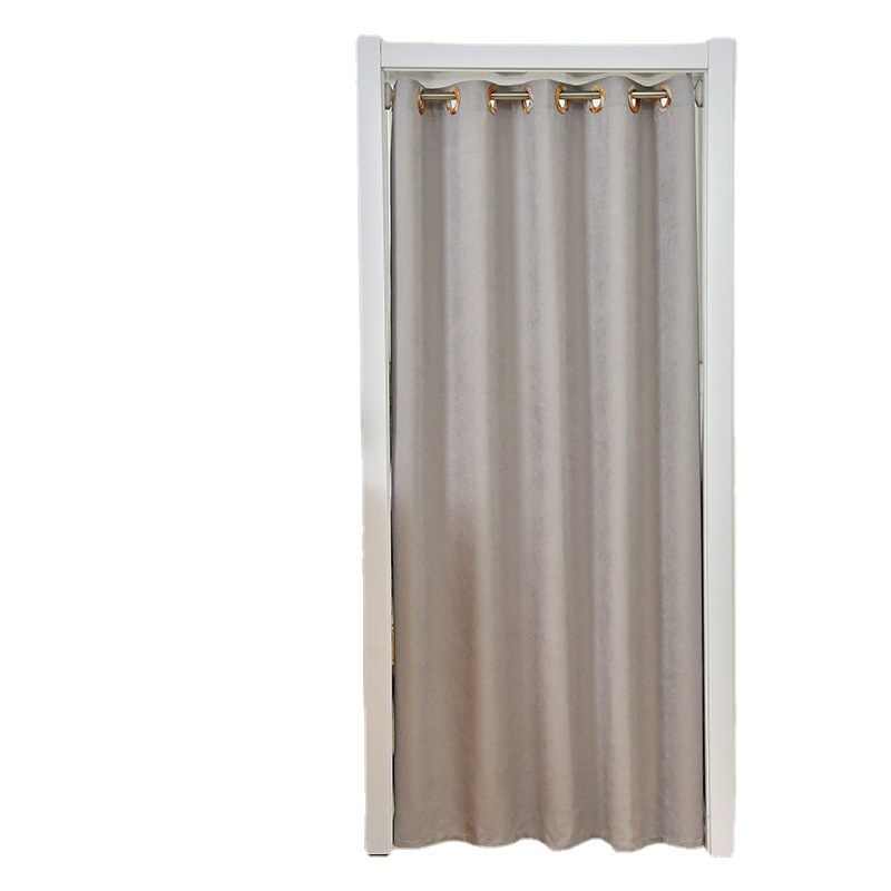 Fabric door curtains, partition curtains, no need for drilling, home bedroom blackout, air conditioner windproof, fitting room, kitchen and bathroom curtains Item Picture