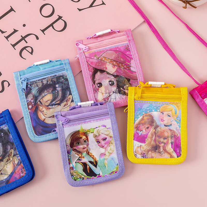 Double-layer zipper card holder three-compartment card bag
