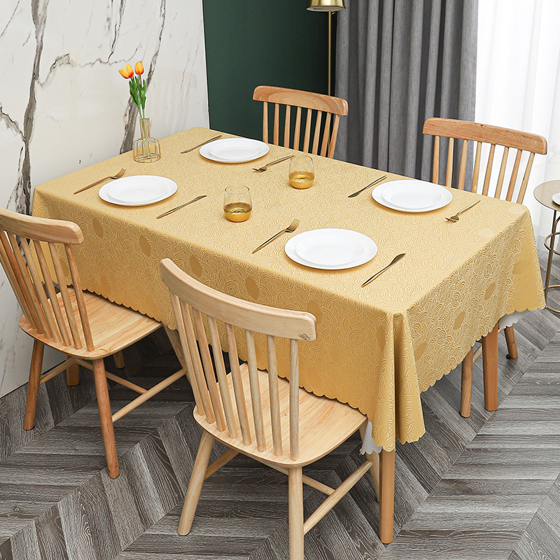 Simple anti-slip PU waterproof, oil-proof, heat-resistant, no-wash tablecloth, tablecloth, pvc household coffee table cloth, rectangular shape Application Scenario