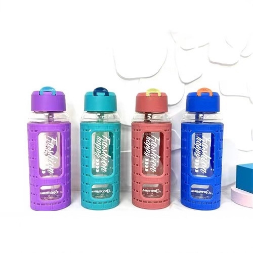 High appearance level plastic large-capacity water cups for both boys and girls, portable drawstring, push-cap, straw, sports and fitness water bottles, straw cups full figure