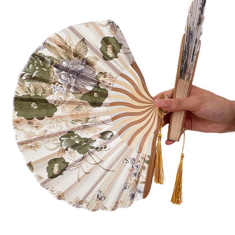 Chinese Style Ink Folding Fan New Chinese Classical Retro Cheongsam Props Summer Portable Folding Fan Of Ancient Style Item Picture