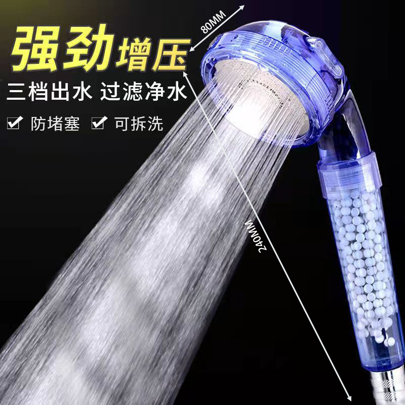 Negative ion Pressurized shower head, household handheld shower head, rain shower, pressurized shower head details Picture