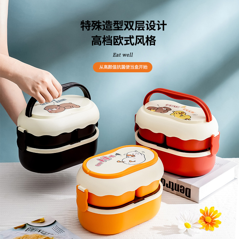 饭盒可微波炉加热学生专用便当盒上班族便当分格日式多层餐盒套装
