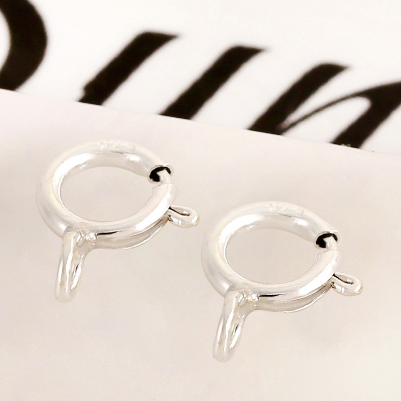 DIY jewelry accessories S925 silver spring buckle 5mm necklace electroplated round buckle bracelet buckle accessory A23 Specification image