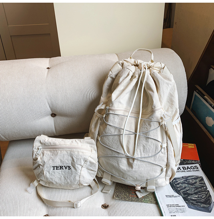 跨境双肩包男轻便登山包抽绳大容量户外旅行双肩包女大学生书包女详情34