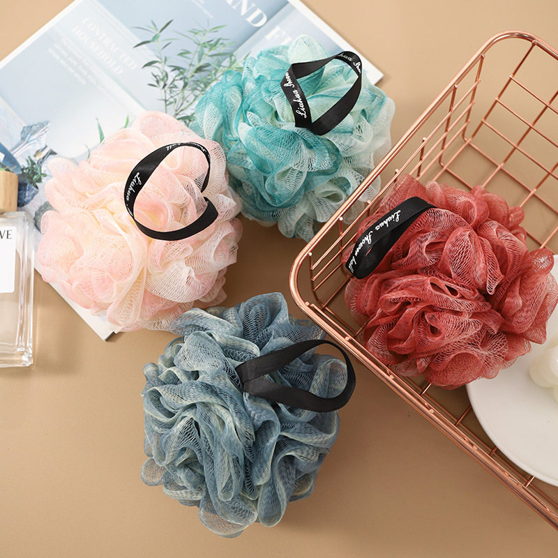 【LOVELY HOME】【 Chi Jia 】 New Large two-color Super Soft non-dispersing Bath Ball Flower High-end Durable cleaning foaming net Bath ball wholesale Specification image